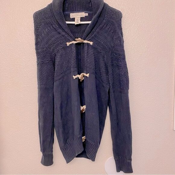 H&M Cotton toggle long Cardigan shawl chunky grandpa fisherman sailor sweater M - Picture 2 of 10